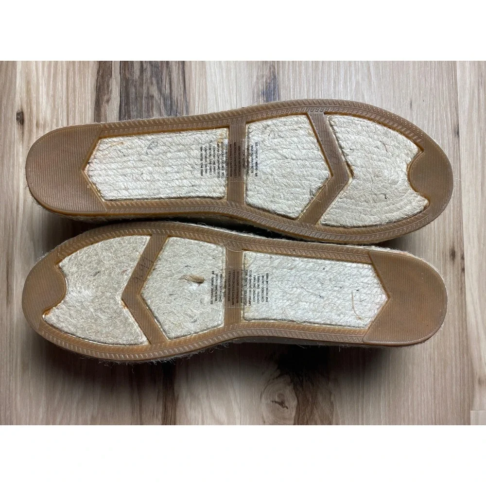 Avon Cushion Walk Pineapple Espadrille Flats Yellow Canvas Slip On Shoes Size 8